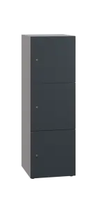 DOMINIT 33 úložná skříň 3-boxová, 1367x450x400 mm, korpus šedý, dvířka antracit